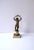 An antique French gold gilt bronze male 'putti' figure sculpture atop a marble column, Belle Epoque, circa late-19th...