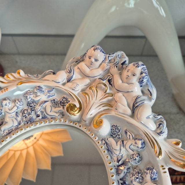 Mid-Century Porcelain Mirror from Capodimonte, Italy, 1960s For Sale - Image 6 of 13