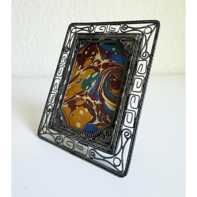 Vintage Filigree Wirework Picture Frame For Sale - Image 9 of 9