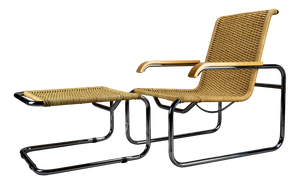 Set of B35 Lounge Chair and Hocker by Marcel Breuer for Thonet, 1970