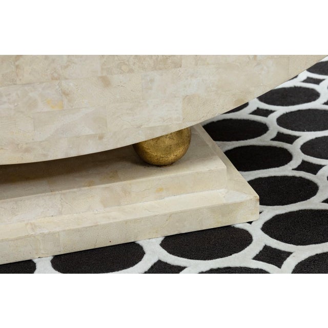 Polished Tesselated Stone Post Modern Coffee Table With Sculptural Base For Sale In Detroit - Image 6 of 6