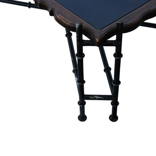 Late 20th Century Faux Bamboo Chinese Chippendale Cocktail Table For Sale - Image 4 of 5