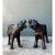 This commanding pair of vintage bronze tiger sculptures showcases exceptional sculptural artistry, each animal captured...