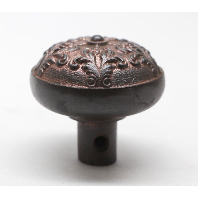 French Antique Malden Cast Iron Bronze Plated Door Knob For Sale - Image 3 of 4