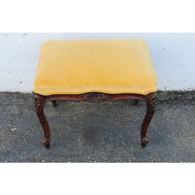 Early 1900s French Carved Ottoman Stool 6270 For Sale - Image 4 of 14