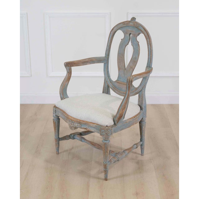 Swedish 18th Century Gustavian Painted Armchair For Sale In Atlanta - Image 6 of 6