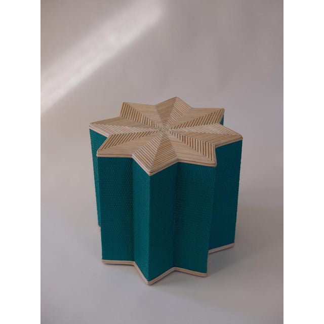 Boho Chic Cosmo Occasional Table, Aqua For Sale - Image 3 of 3