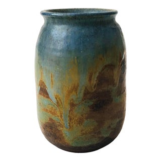 Blue Drip Studio Pottery Vase For Sale