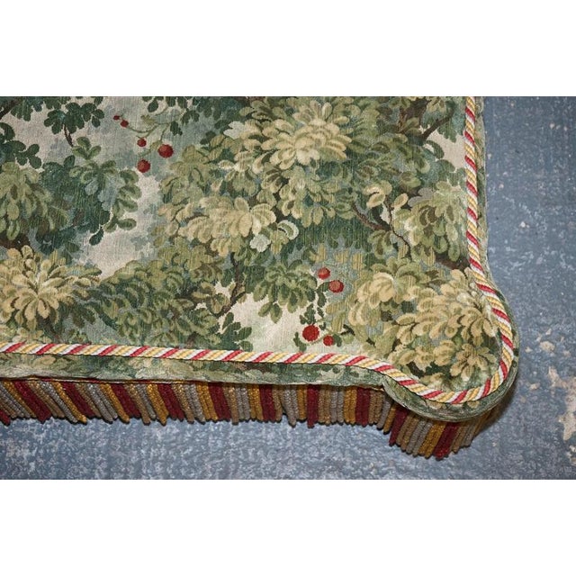 Vintage Hardwicke Tapestry Fabric Ottoman with Tassels and Fringe For Sale - Image 10 of 13