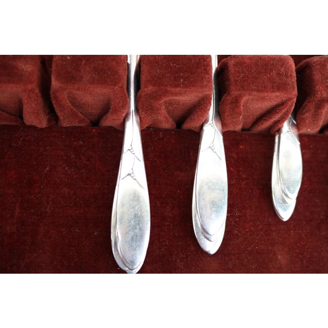 1930s Art Deco Onieda Community Silverplate Flatware Set Lady Hamilton-Service for 8- 42 Pieces For Sale In Cincinnati - Image 6 of 14