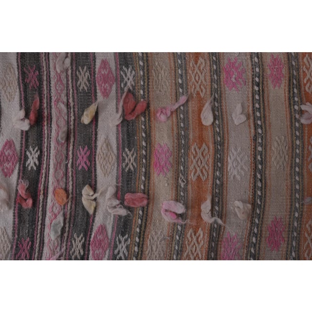 Sand 1960s Vintage Turkish Wool Kilim Runner 1'9'' X 23'1'' For Sale - Image 8 of 13