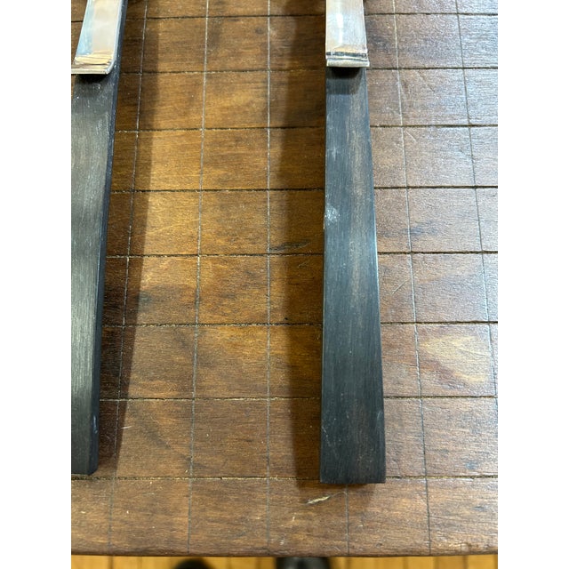 Collectible Pair of Adler Sterling Silver & Ebonized Wood Two Piece Salad Serving Set For Sale - Image 11 of 13