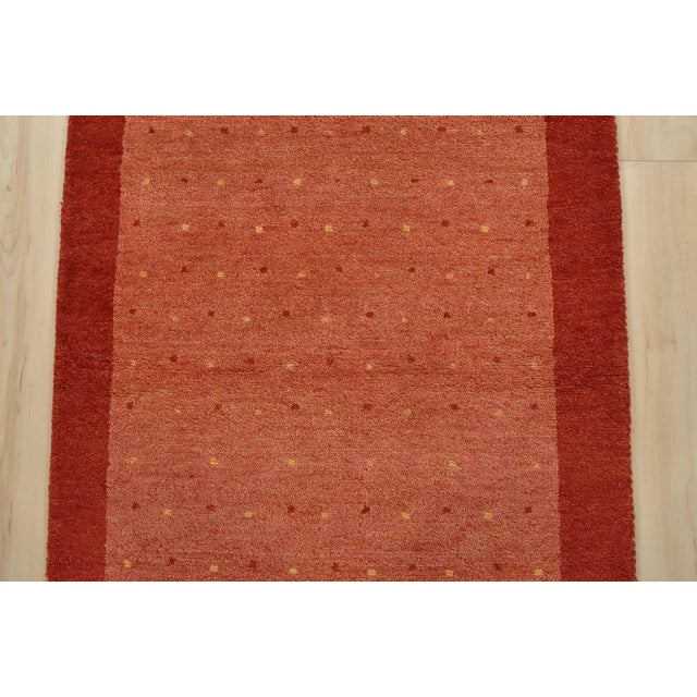 2020s Gabbeh Runner 2’6” X 9’9” Red Wool Contemporary Hand-Knotted Oriental Rug For Sale - Image 5 of 12