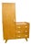 Vintage Wooden Wardrobe with Side Drawer and Slanted Legs For Sale