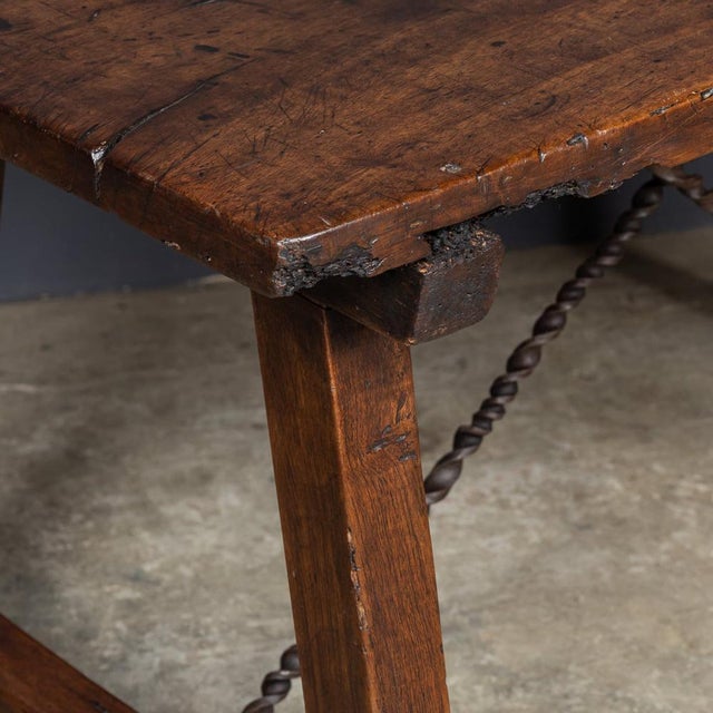 Antique Spanish Table with Twist Iron Detail, 1850s For Sale - Image 14 of 18