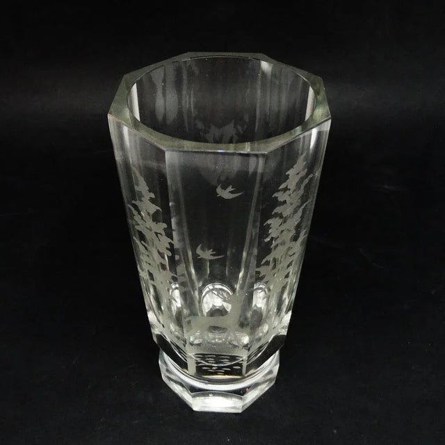 Art Deco Glass Vase from Val Saint Lambert, Belgium, 1930s For Sale - Image 11 of 13