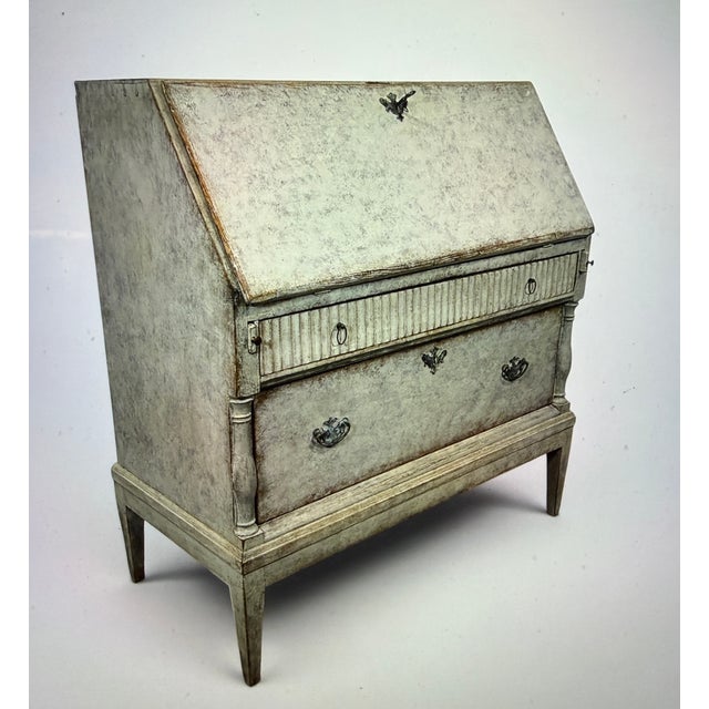 Gustavian (Swedish) Antique Gustavian Secretaire in Wood, 1860 For Sale - Image 3 of 6