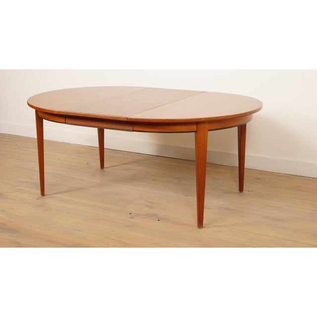 Vintage Extendable Teak Model 55 Dining Table attributed to Gunni Omann for Omann Jun, 1960s For Sale - Image 12 of 18