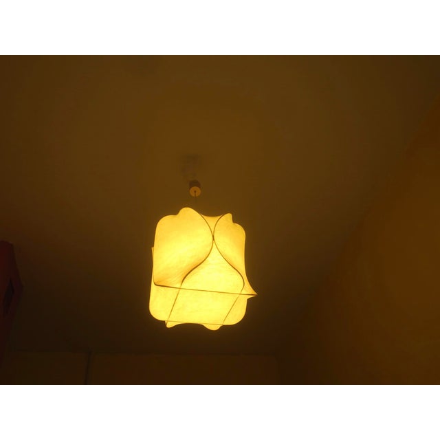 Cocoon pendant light, design similar to lighting by Achille Castiglione, Italy 1960s, made of resin stretched over a metal...