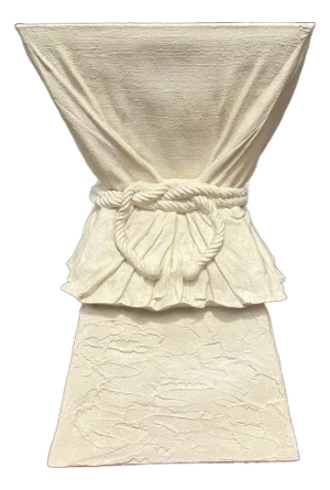 Vintage John Dickenson Style Draped Rope Pedestal/ Drinks Side Table, Lacquered Fiberglass