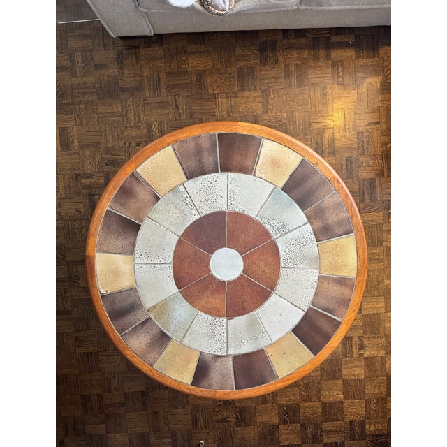 1980s Mid- Century Danish Modern Teak Coffee Table With Ceramic Inlay Tiles For Sale - Image 14 of 14