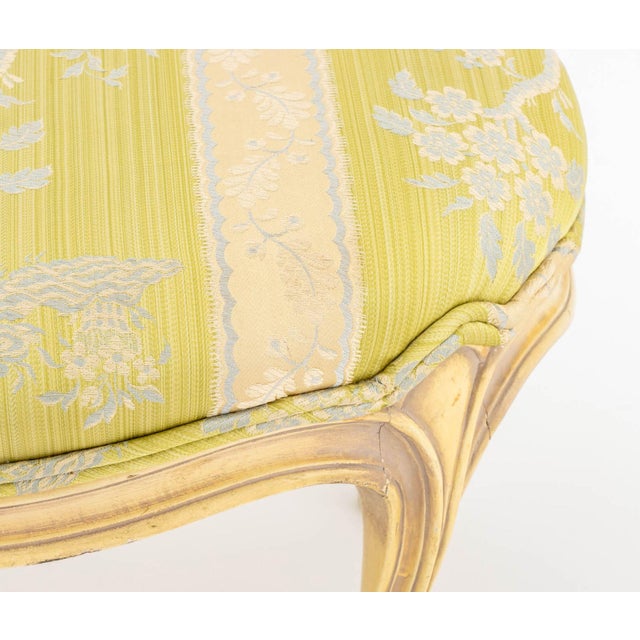 Louis XV Style Silk Brocade Upholstered Footstool For Sale - Image 4 of 6