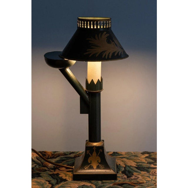 French Tole Oil Lamps, Set of 2 For Sale - Image 10 of 11