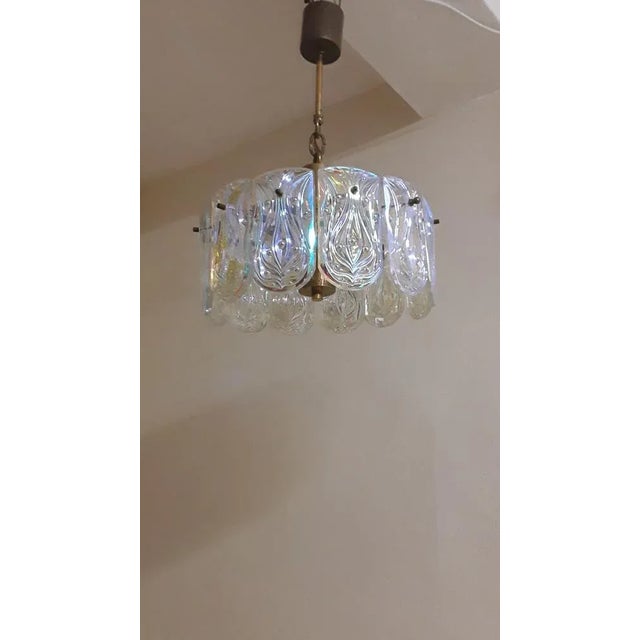 Metal Vintage Chandelier in Crystal & Brass, 1970s For Sale - Image 7 of 7