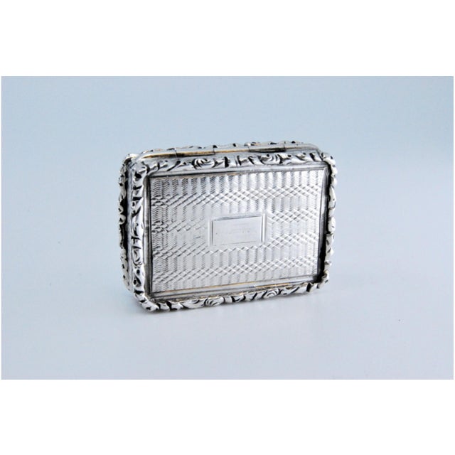 Victorian Silver and Gold Vinaigrette Box with Lid Trim and Casing, in Very Good conditions. Designed before 1890 This...