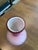 Victorian Antique Victorian Pink Cased Diamond Quilted Satin Glass Vase and Tumbler Pair Set For Sale - Image 3 of 7