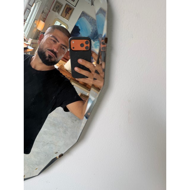 1940’s Art Deco Hollywood Regency Beveled Wall Mirror For Sale - Image 9 of 12