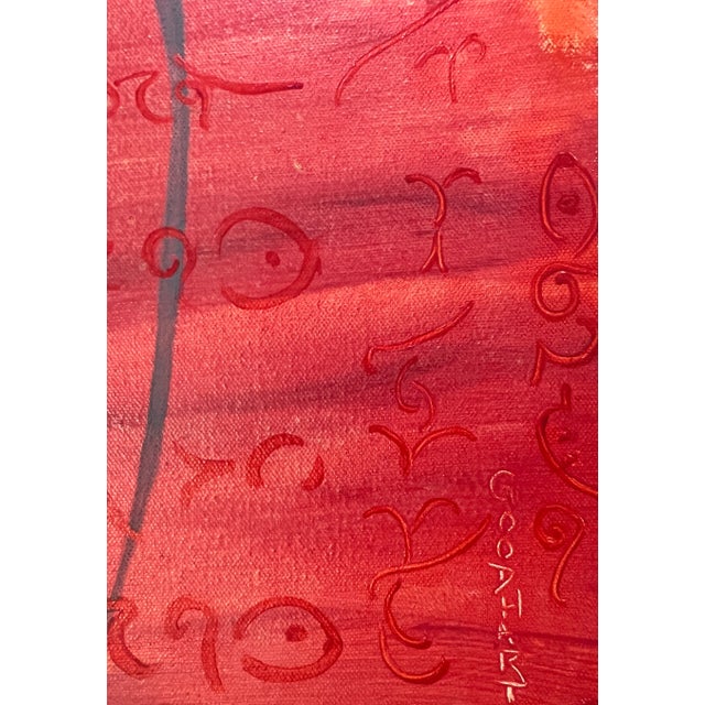 Contemporary, Orange, Cranes Birds, "Silver Moon" Oil Painting For Sale In Boston - Image 6 of 8