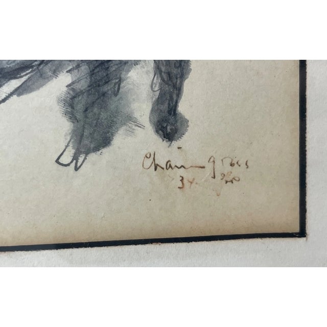 Two Original 60' Signed Chaim Gross Original Ink Drawing Elder Lady Art For Sale - Image 4 of 15