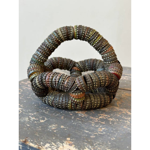 American Vintage Folk Art Bottle Cap Sculptural Basket, Circa 1930s/40s For Sale - Image 3 of 12