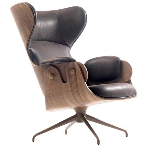 Contemporary Plywood, Walnut, and Leather Upholstery Lounger from Jaime Hayon For Sale - Image 12 of 12