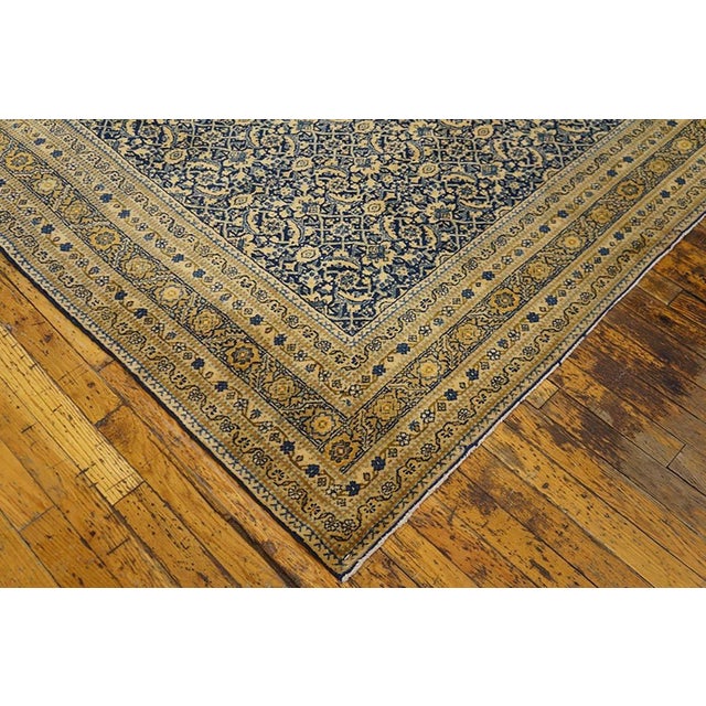 Textile Beautiful Decorative Large Size Allover-Floral Design Navy Color Antique Persian Tabriz Rug For Sale - Image 7 of 11