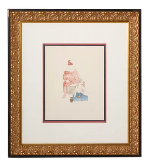 Giltwood Framed "Mujer Con Mono" Picasso Lithograph
