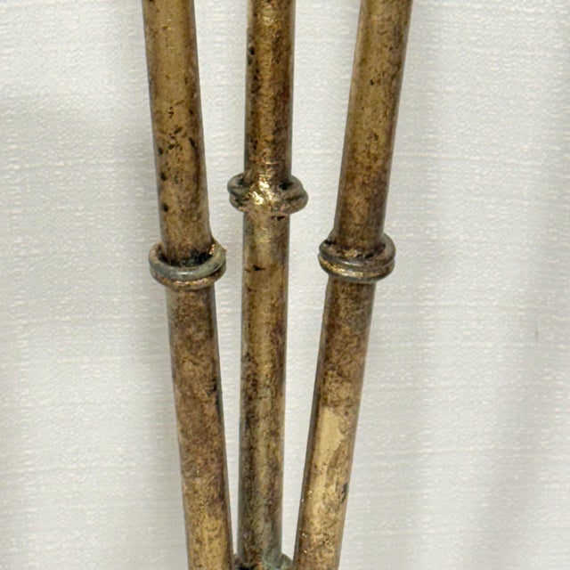 Vintage Hand Gilt Faux Bamboo Tole Candle Holders - Newly Painted For Sale - Image 10 of 12
