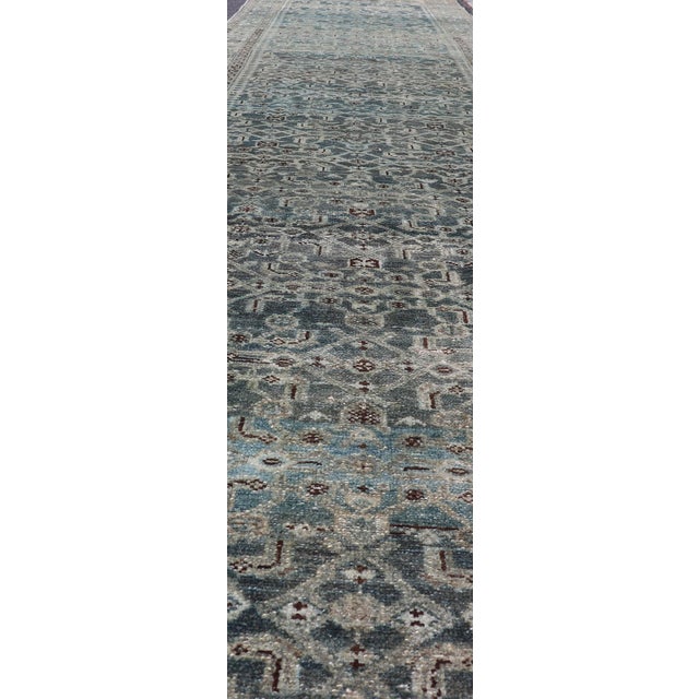 Measures: 3'8 x 17'4 Antique Malayer Persian Long Runner in Blue's With All-Over Design 3'8 x 17'4 Keivan Woven Arts /...