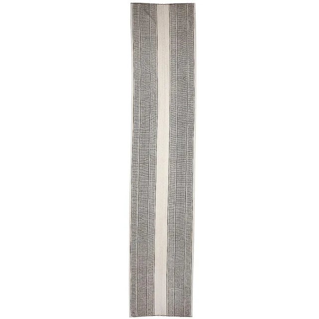 Textile Vintage Gray & White Kilim Runner For Sale - Image 7 of 11