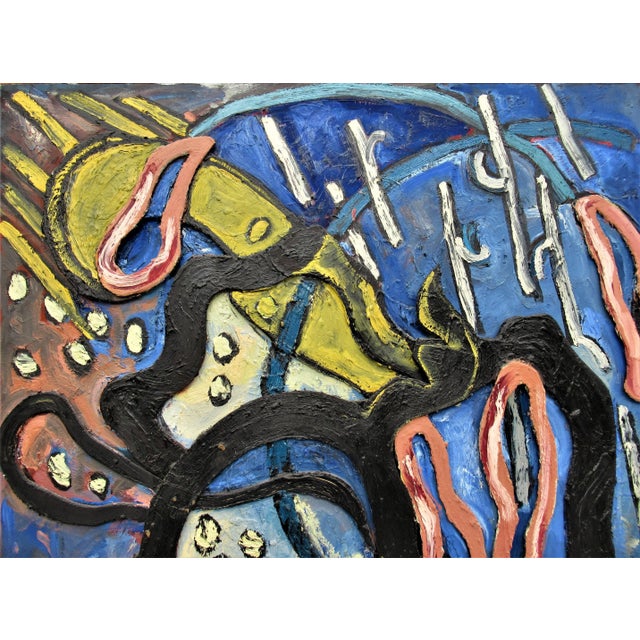 Three dimensional wood multiples and oil on canvas. Signed with initials, titled and dated on the back of the canvas....