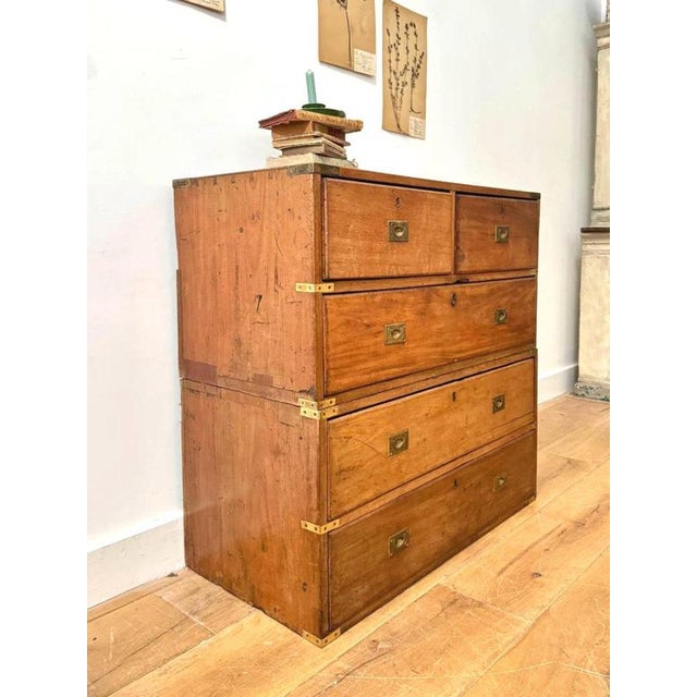 19th Century 19th Century Military Campaign Chest of Drawers For Sale - Image 5 of 12
