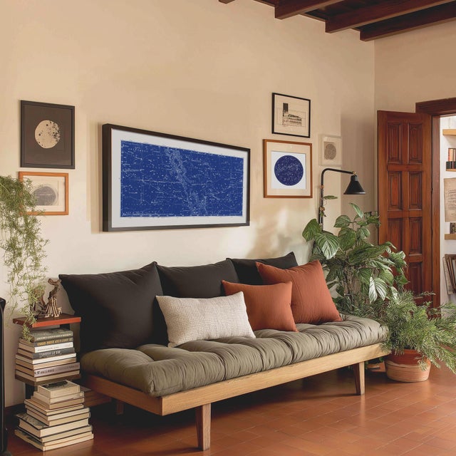 Modern Reproduction Large Antique Nautical Blue Constellation Celestial Print For Sale - Image 3 of 8