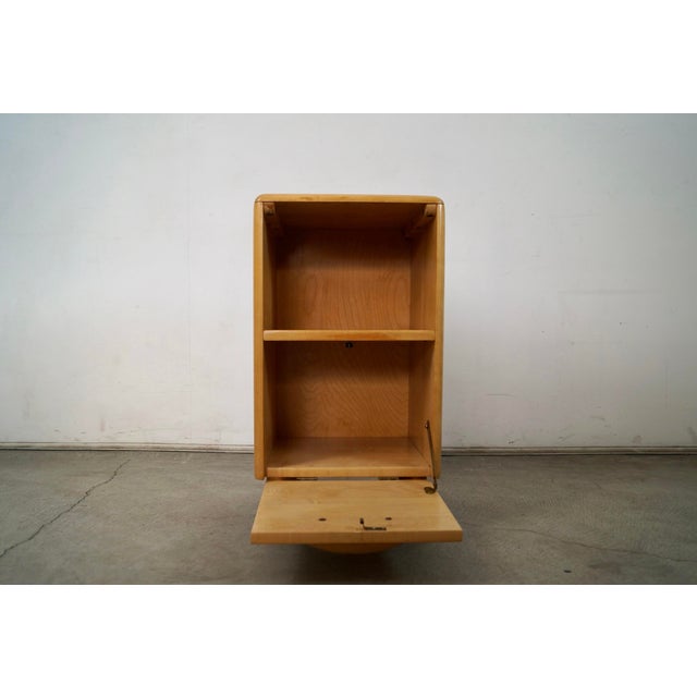 Wood 1940’s Art Deco Solid Birch Heywood Wakefield Nightstand / Cabinet For Sale - Image 7 of 12