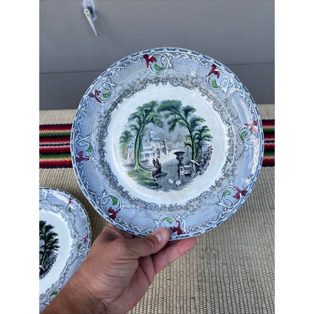Mid 19th Century A Pair of Antique Staffordshire Transfer Decorated Ironstone Plates “Venus” Circa 1850's For Sale - Image 5 of 12