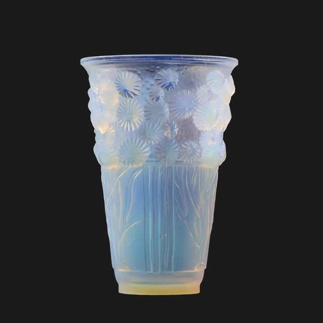Sabino French 1930s Art Deco Opalescent Glass Vase This vase measures: 5.25 wide x 5.25 deep x 7.75 inches high ABOUT...