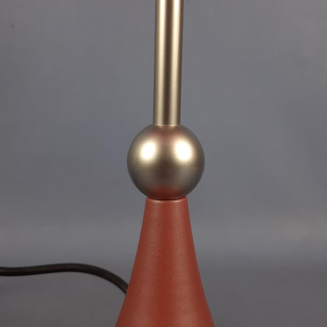 Metal Modernist Pink Pleated Murano Glass Table Lamp, 1970s For Sale - Image 7 of 16