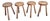 Tripod Stools in Gilded Oak, 1950s, Set of 4 For Sale