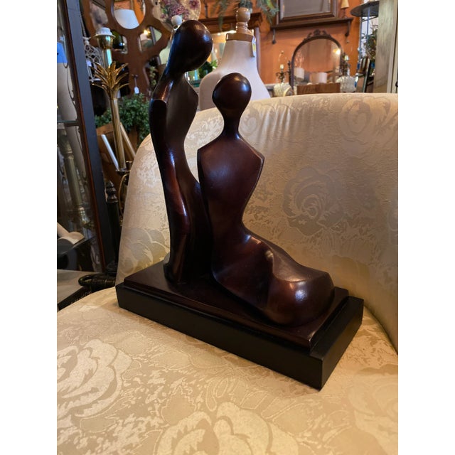 Figurative 1980s Modern Bronze Color Couples Figure For Sale - Image 3 of 4