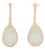 New Nina Wynn Aquamarine Druzy Quartz Drop Earrings 18k Gold Hook Posts, Pair For Sale